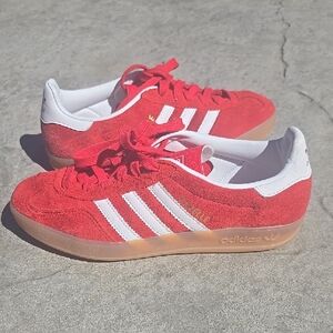 Adidas Gazelle Indoor "Better Scarlett Gum" Red and white Sneakers US Mens 6.5